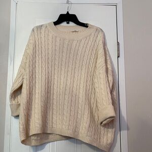 JODIFL Cream Cable Knit Sweater